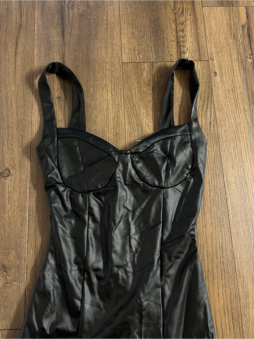 Windsor Black Faux Leather Mini Dress